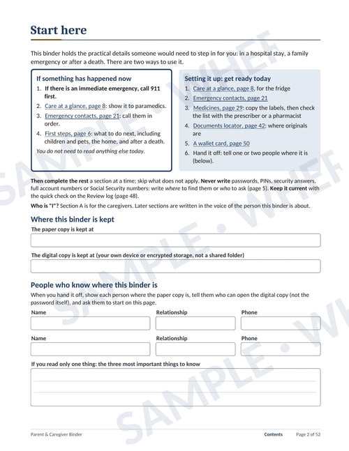 The Parent & Caregiver Binder