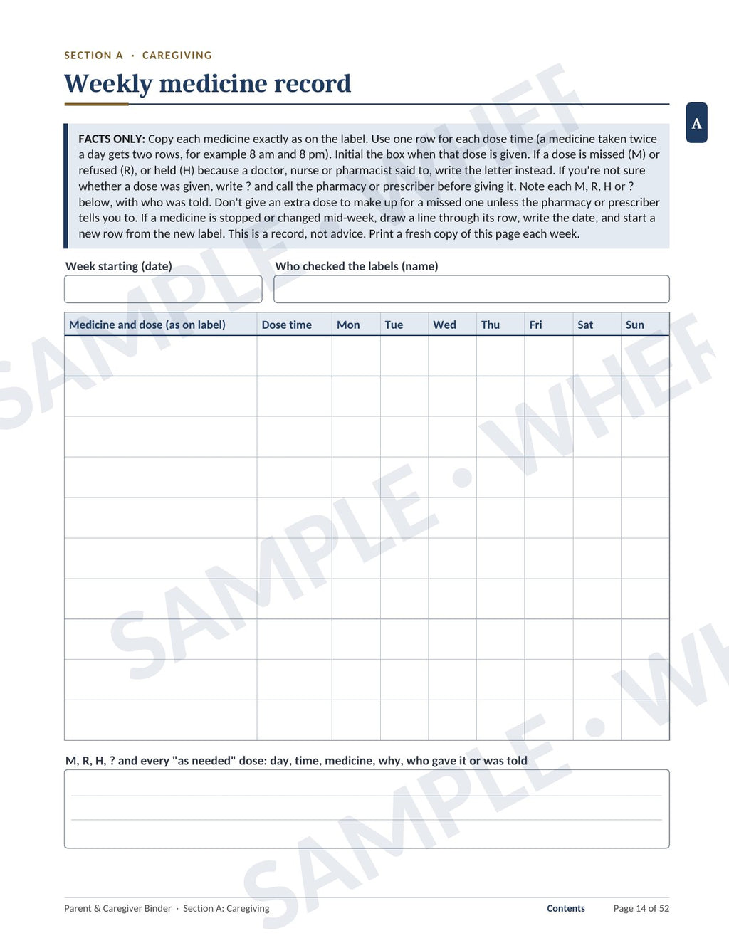 The Parent & Caregiver Binder
