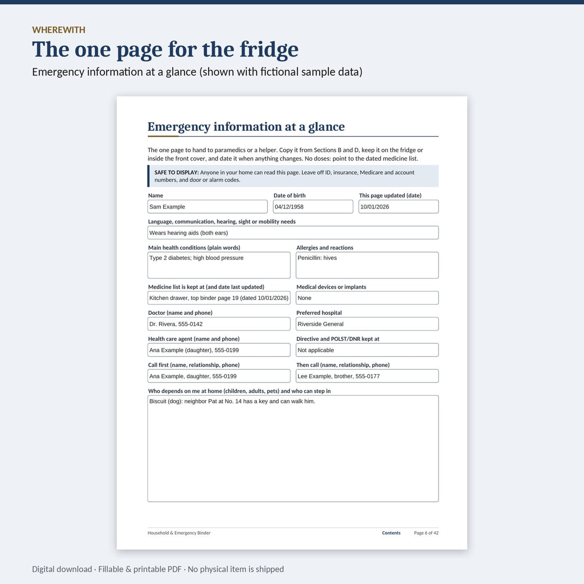 The Household & Emergency Binder
